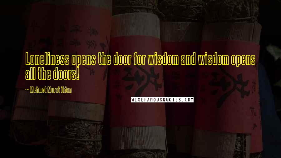 Mehmet Murat Ildan Quotes: Loneliness opens the door for wisdom and wisdom opens all the doors!