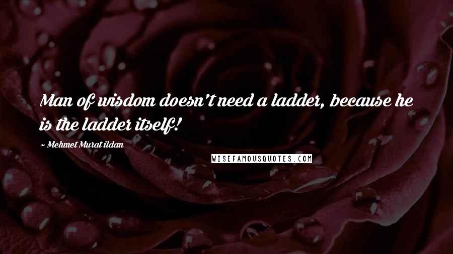 Mehmet Murat Ildan Quotes: Man of wisdom doesn't need a ladder, because he is the ladder itself!