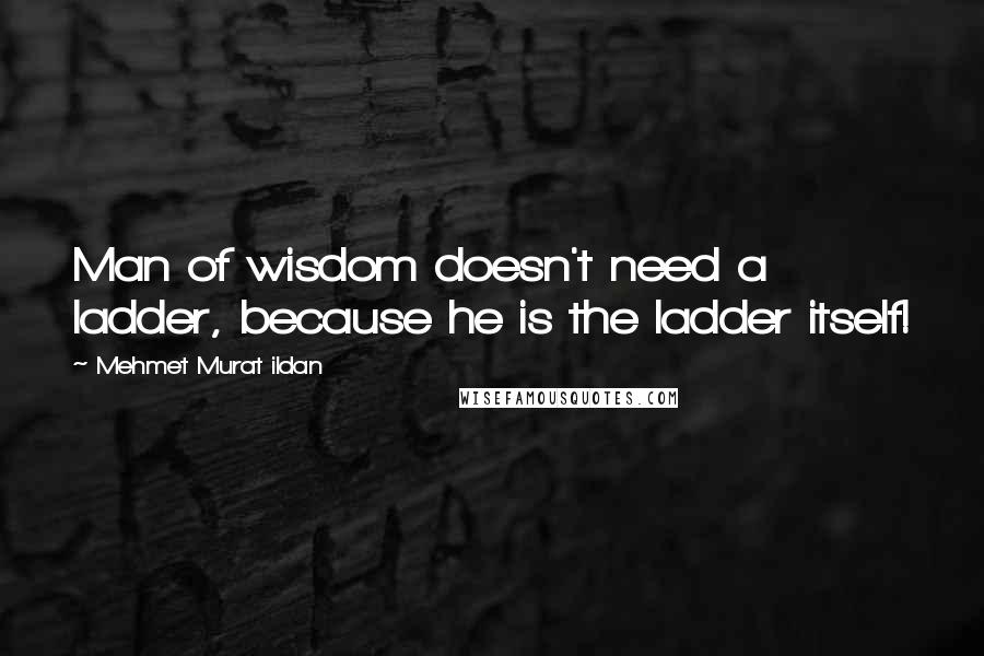 Mehmet Murat Ildan Quotes: Man of wisdom doesn't need a ladder, because he is the ladder itself!