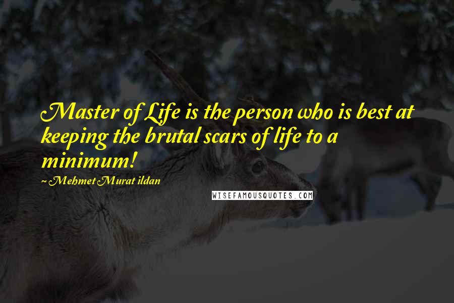 Mehmet Murat Ildan Quotes: Master of Life is the person who is best at keeping the brutal scars of life to a minimum!