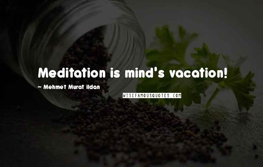 Mehmet Murat Ildan Quotes: Meditation is mind's vacation!