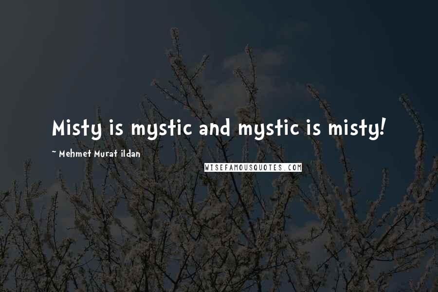 Mehmet Murat Ildan Quotes: Misty is mystic and mystic is misty!