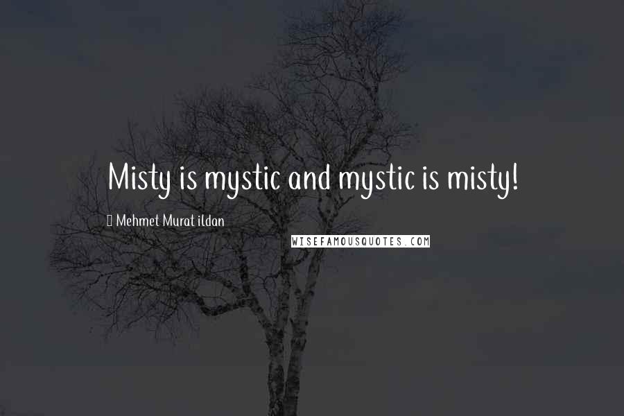 Mehmet Murat Ildan Quotes: Misty is mystic and mystic is misty!