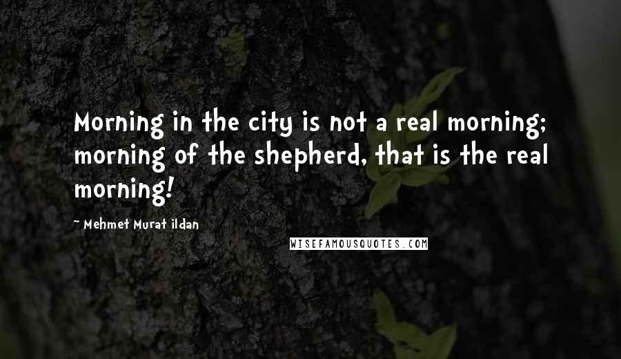 Mehmet Murat Ildan Quotes: Morning in the city is not a real morning; morning of the shepherd, that is the real morning!