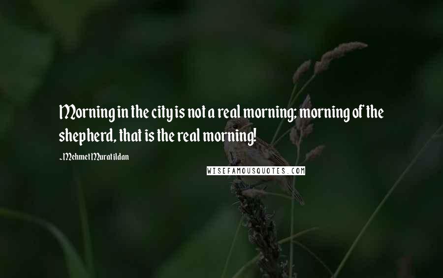 Mehmet Murat Ildan Quotes: Morning in the city is not a real morning; morning of the shepherd, that is the real morning!