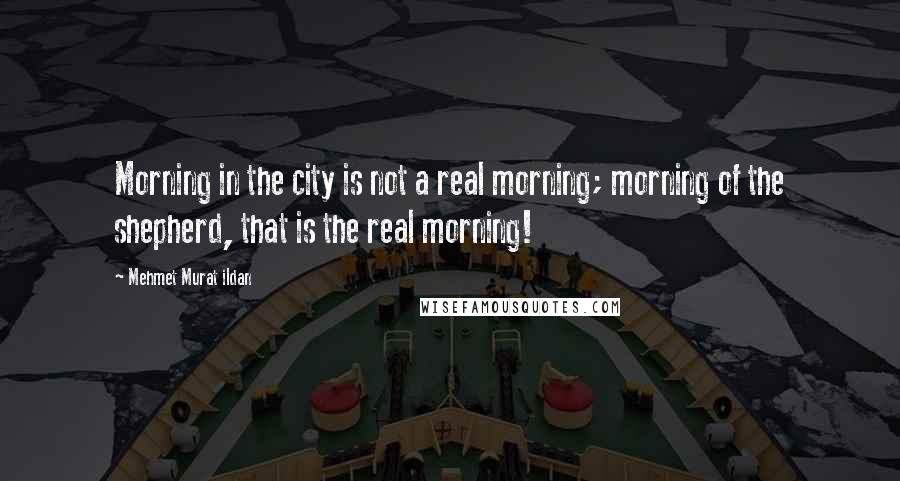 Mehmet Murat Ildan Quotes: Morning in the city is not a real morning; morning of the shepherd, that is the real morning!
