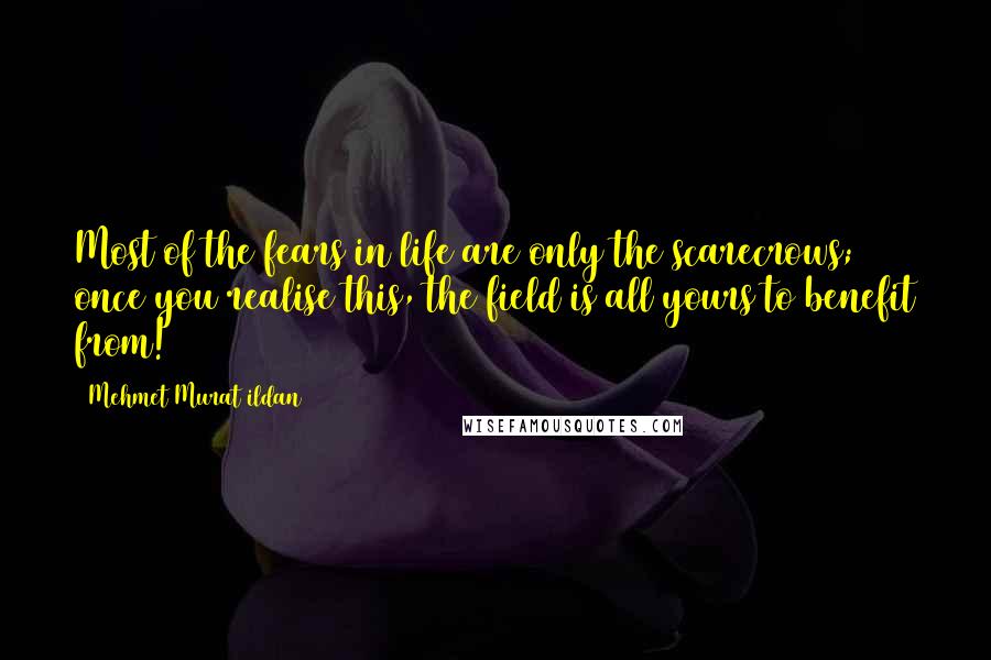 Mehmet Murat Ildan Quotes: Most of the fears in life are only the scarecrows; once you realise this, the field is all yours to benefit from!