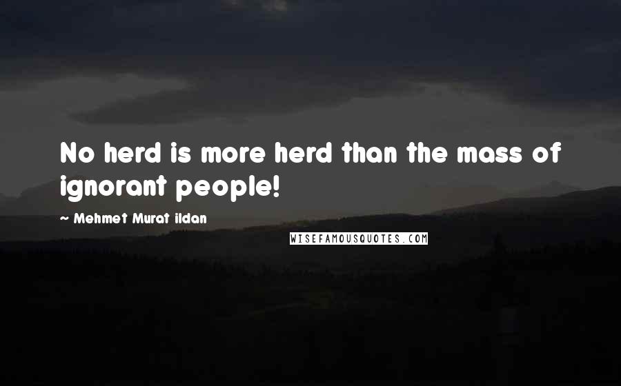 Mehmet Murat Ildan Quotes: No herd is more herd than the mass of ignorant people!