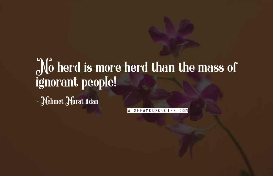 Mehmet Murat Ildan Quotes: No herd is more herd than the mass of ignorant people!