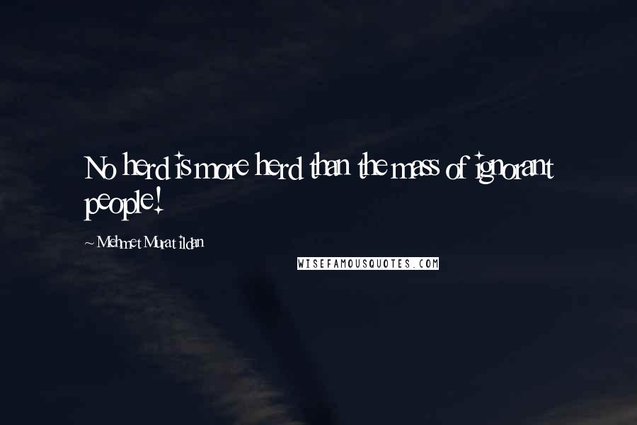 Mehmet Murat Ildan Quotes: No herd is more herd than the mass of ignorant people!
