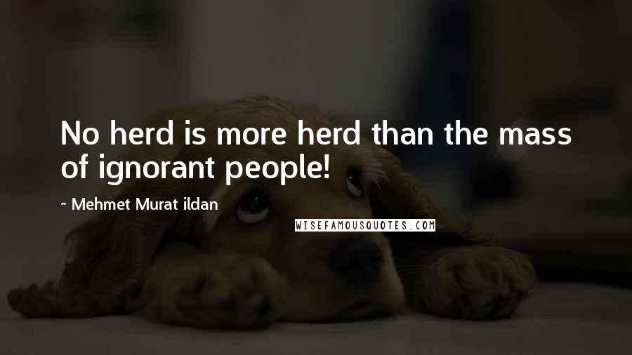 Mehmet Murat Ildan Quotes: No herd is more herd than the mass of ignorant people!