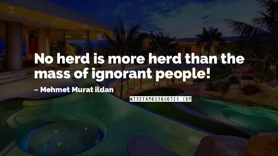Mehmet Murat Ildan Quotes: No herd is more herd than the mass of ignorant people!
