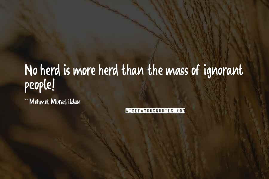 Mehmet Murat Ildan Quotes: No herd is more herd than the mass of ignorant people!