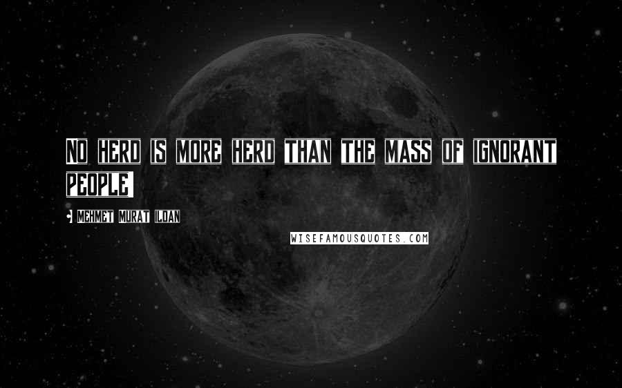 Mehmet Murat Ildan Quotes: No herd is more herd than the mass of ignorant people!