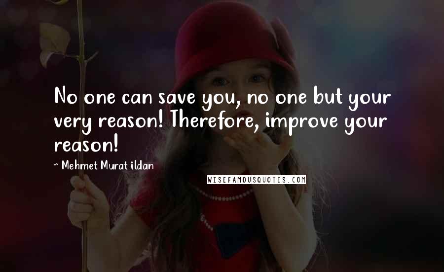 Mehmet Murat Ildan Quotes: No one can save you, no one but your very reason! Therefore, improve your reason!