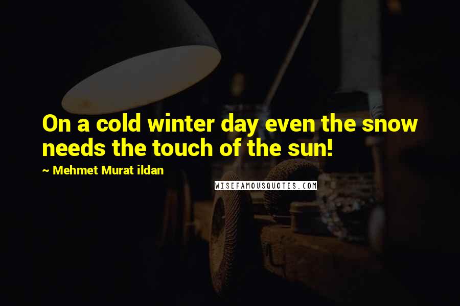 Mehmet Murat Ildan Quotes: On a cold winter day even the snow needs the touch of the sun!