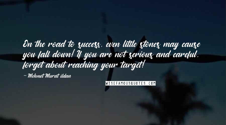 Mehmet Murat Ildan Quotes: On the road to success, even little stones may cause you fall down! If you are not serious and careful, forget about reaching your target!