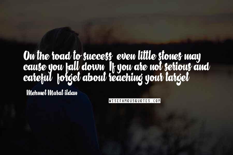 Mehmet Murat Ildan Quotes: On the road to success, even little stones may cause you fall down! If you are not serious and careful, forget about reaching your target!