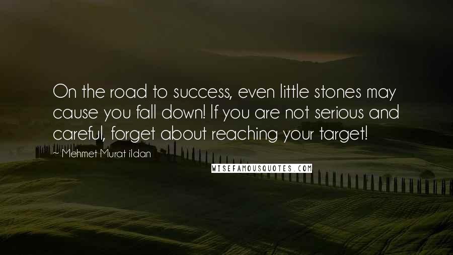 Mehmet Murat Ildan Quotes: On the road to success, even little stones may cause you fall down! If you are not serious and careful, forget about reaching your target!