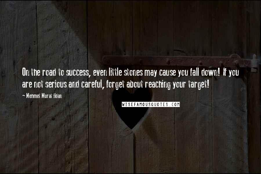 Mehmet Murat Ildan Quotes: On the road to success, even little stones may cause you fall down! If you are not serious and careful, forget about reaching your target!