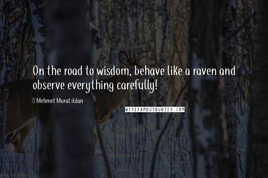 Mehmet Murat Ildan Quotes: On the road to wisdom, behave like a raven and observe everything carefully!