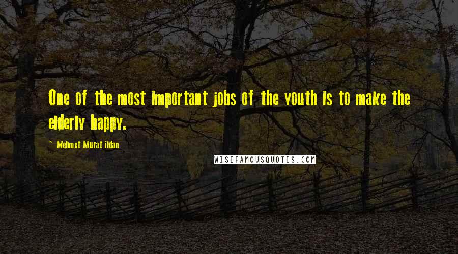 Mehmet Murat Ildan Quotes: One of the most important jobs of the youth is to make the elderly happy.