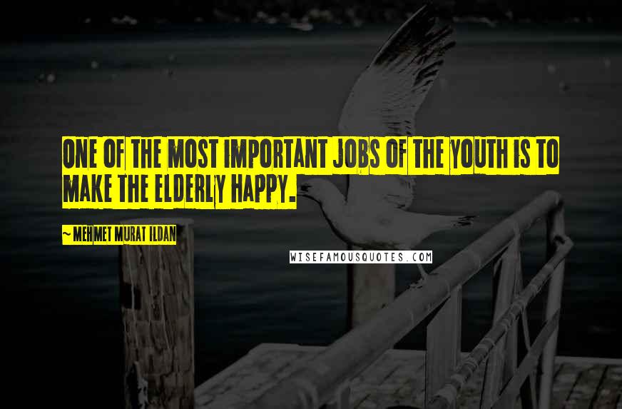 Mehmet Murat Ildan Quotes: One of the most important jobs of the youth is to make the elderly happy.