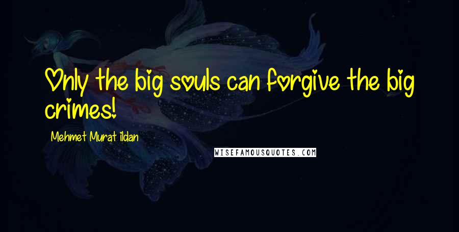 Mehmet Murat Ildan Quotes: Only the big souls can forgive the big crimes!