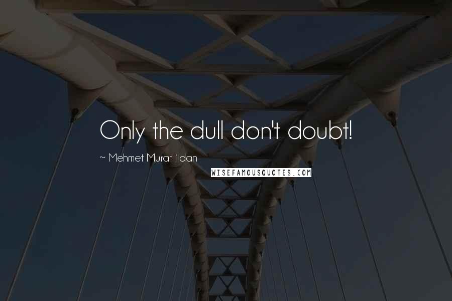 Mehmet Murat Ildan Quotes: Only the dull don't doubt!