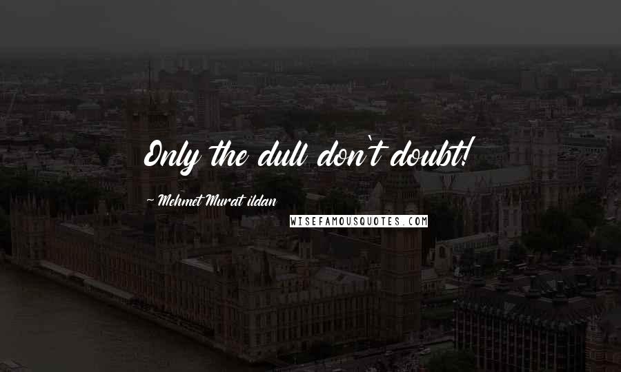 Mehmet Murat Ildan Quotes: Only the dull don't doubt!