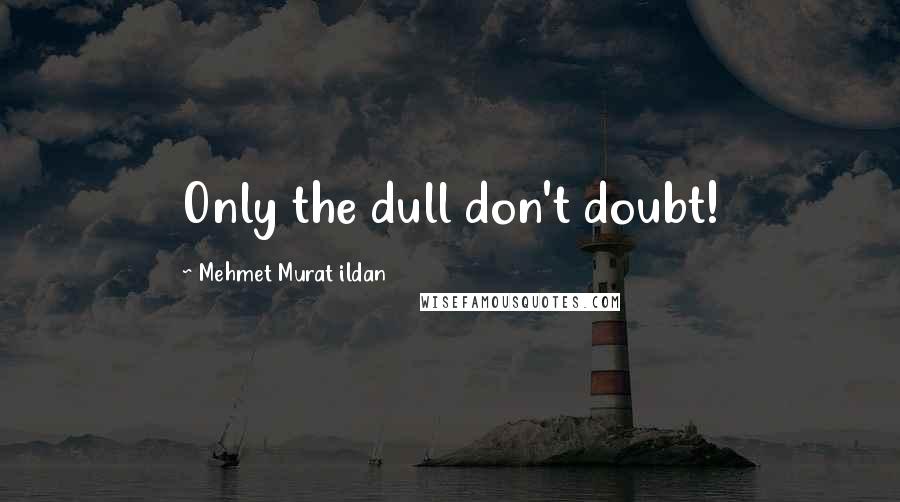 Mehmet Murat Ildan Quotes: Only the dull don't doubt!