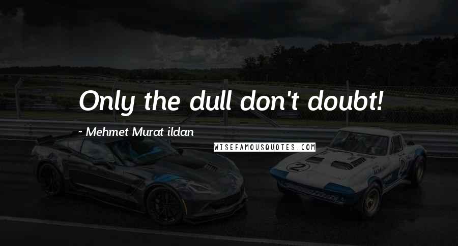 Mehmet Murat Ildan Quotes: Only the dull don't doubt!