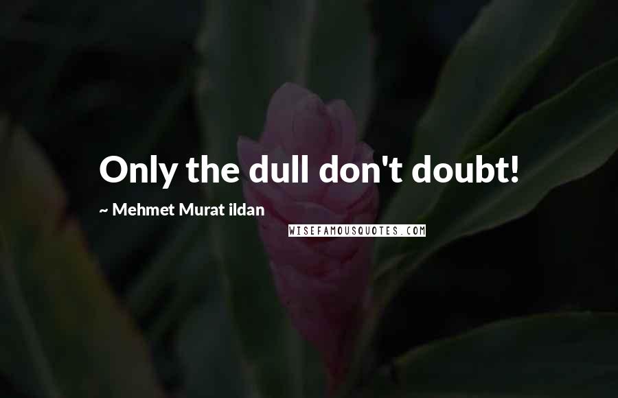 Mehmet Murat Ildan Quotes: Only the dull don't doubt!