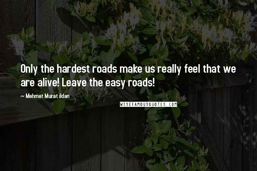 Mehmet Murat Ildan Quotes: Only the hardest roads make us really feel that we are alive! Leave the easy roads!