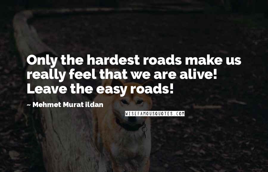 Mehmet Murat Ildan Quotes: Only the hardest roads make us really feel that we are alive! Leave the easy roads!