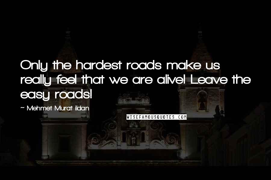 Mehmet Murat Ildan Quotes: Only the hardest roads make us really feel that we are alive! Leave the easy roads!