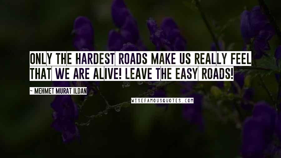 Mehmet Murat Ildan Quotes: Only the hardest roads make us really feel that we are alive! Leave the easy roads!