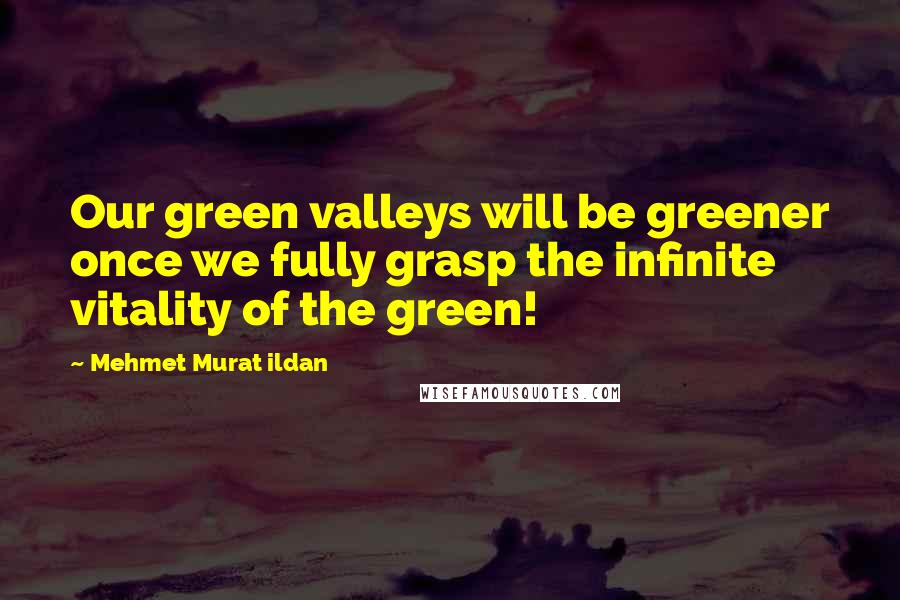 Mehmet Murat Ildan Quotes: Our green valleys will be greener once we fully grasp the infinite vitality of the green!