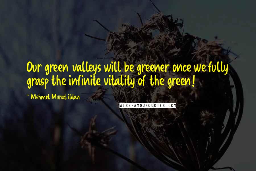 Mehmet Murat Ildan Quotes: Our green valleys will be greener once we fully grasp the infinite vitality of the green!