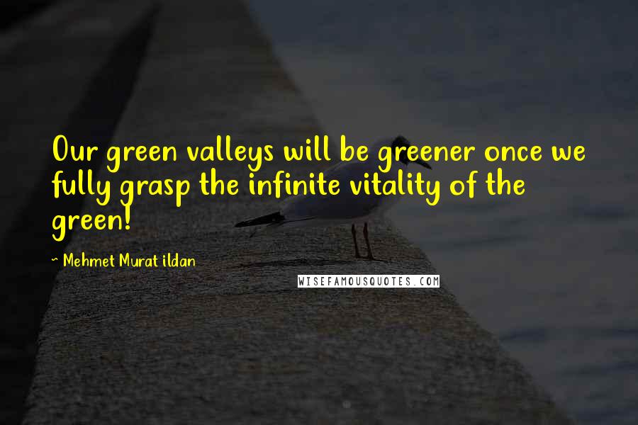 Mehmet Murat Ildan Quotes: Our green valleys will be greener once we fully grasp the infinite vitality of the green!