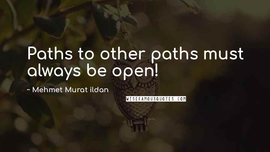 Mehmet Murat Ildan Quotes: Paths to other paths must always be open!