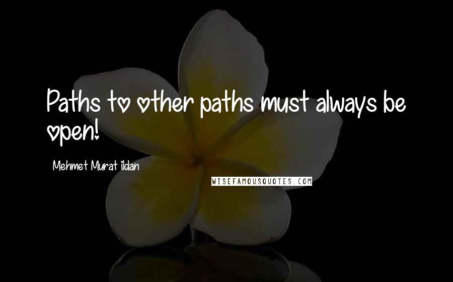 Mehmet Murat Ildan Quotes: Paths to other paths must always be open!