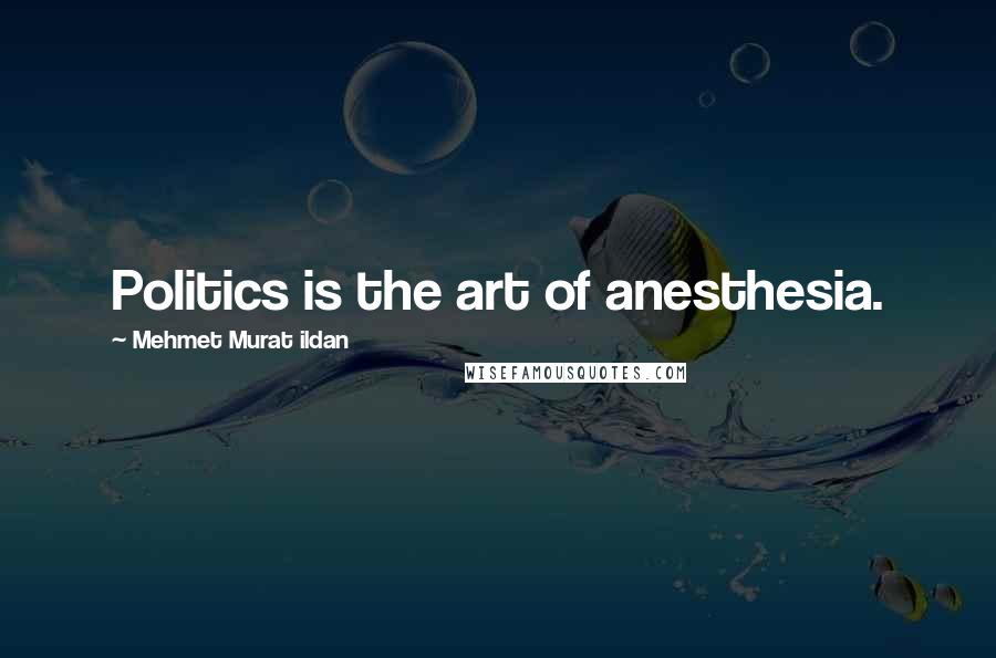 Mehmet Murat Ildan Quotes: Politics is the art of anesthesia.