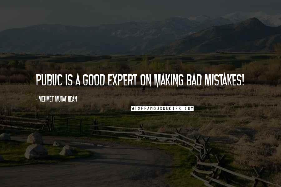 Mehmet Murat Ildan Quotes: Public is a good expert on making bad mistakes!