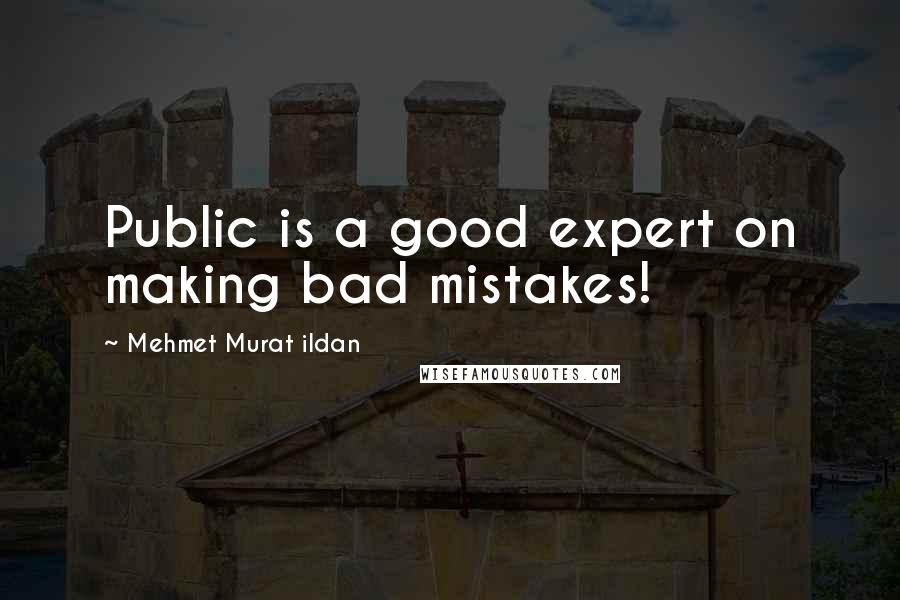 Mehmet Murat Ildan Quotes: Public is a good expert on making bad mistakes!