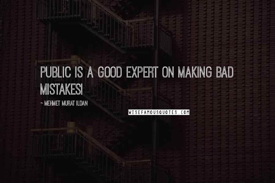 Mehmet Murat Ildan Quotes: Public is a good expert on making bad mistakes!