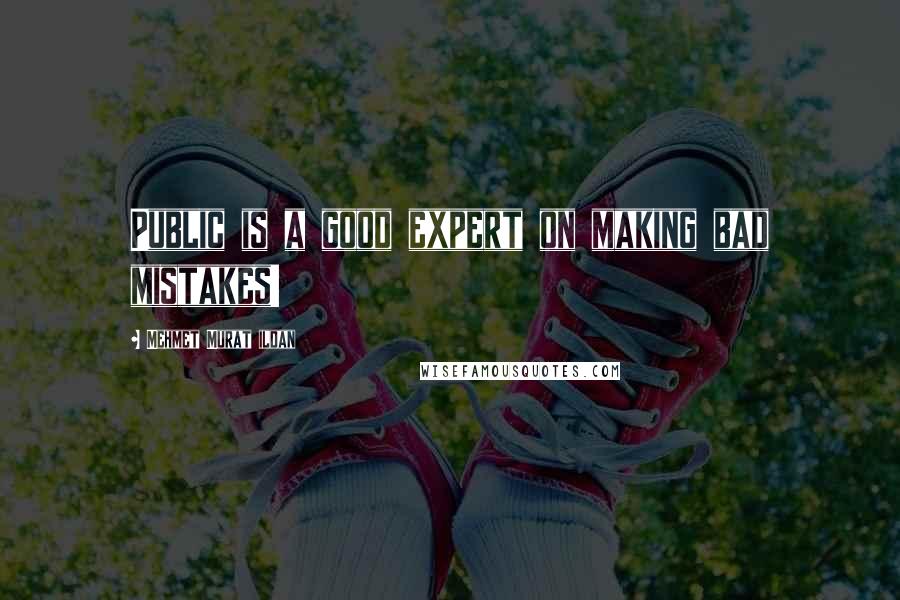 Mehmet Murat Ildan Quotes: Public is a good expert on making bad mistakes!