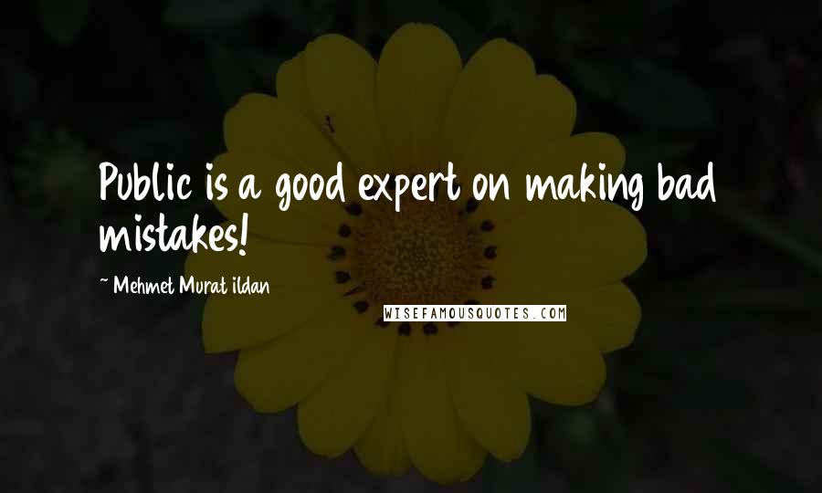 Mehmet Murat Ildan Quotes: Public is a good expert on making bad mistakes!