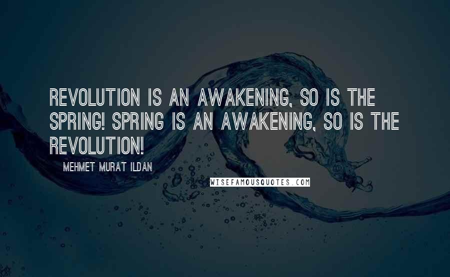 Mehmet Murat Ildan Quotes: Revolution is an awakening, so is the spring! Spring is an awakening, so is the revolution!