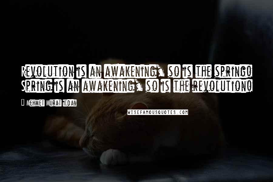 Mehmet Murat Ildan Quotes: Revolution is an awakening, so is the spring! Spring is an awakening, so is the revolution!